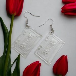 NWT Cassette Dangle Earrings - Perfect for Music Lovers and Retro Enthusiasts!